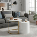 Noir Nesting Table Set (Gold % White)