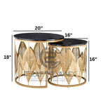 Luxe Botanical Nesting Tables(Gold & Black) | Craft2lance