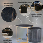 Noir Nesting Table Set (Gold & Black)