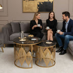 Luxe Botanical Nesting Tables(Gold & Black) | Craft2lance