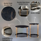 Opulent Metal Nesting Tables Set (Gold)