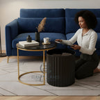 Noir Nesting Table Set (Gold & Black)