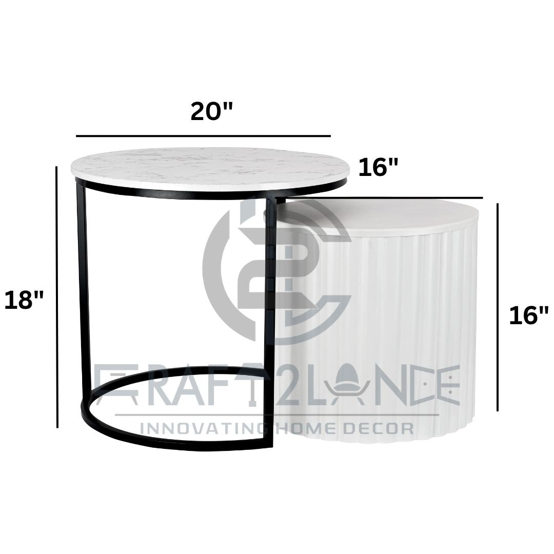 Noir Nesting Table Set (Black & White)