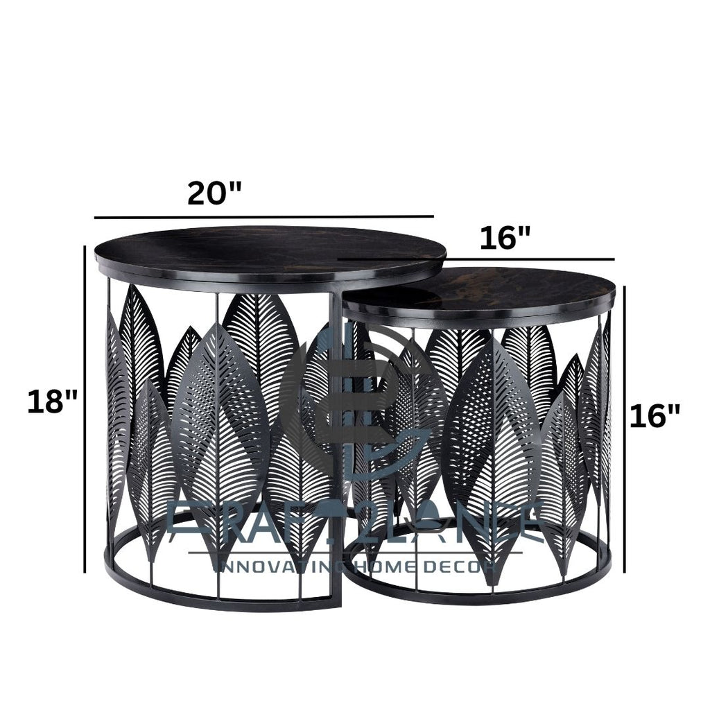 Luxe Botanical Nesting Tables(Black) | Craft2lance