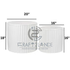 Luxe Ribbed Metal Coffee Table Duo With Storage - Premium Tables | Craft2lance