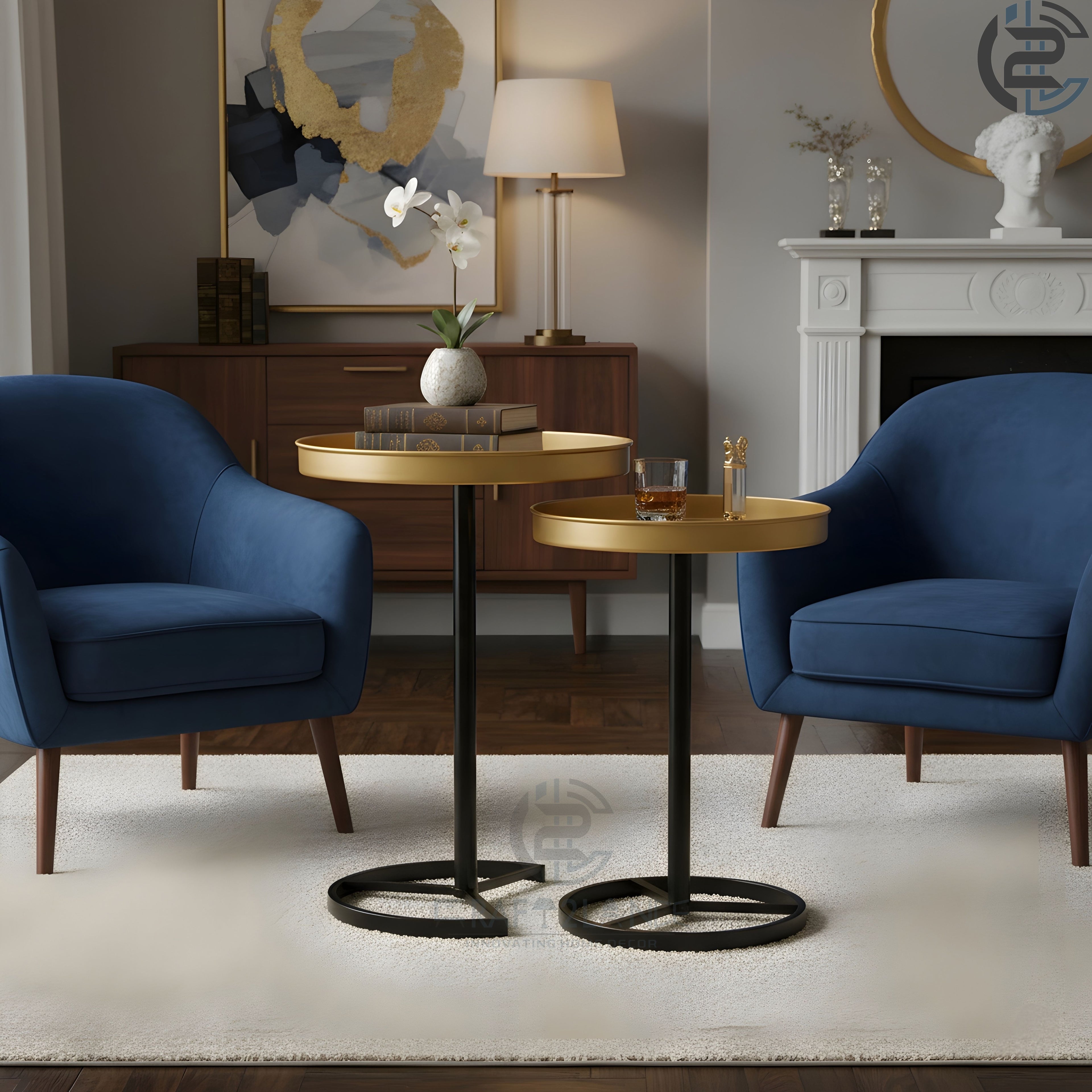 Premium Metal Side Table Set - Gold & Black Sleek Nesting Tables | Craft2lance