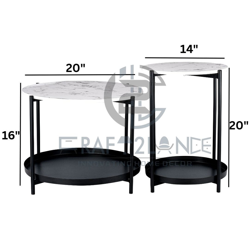 Opulent Metal Nesting Tables Set (Black)