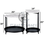 Opulent Metal Nesting Tables Set (Black)