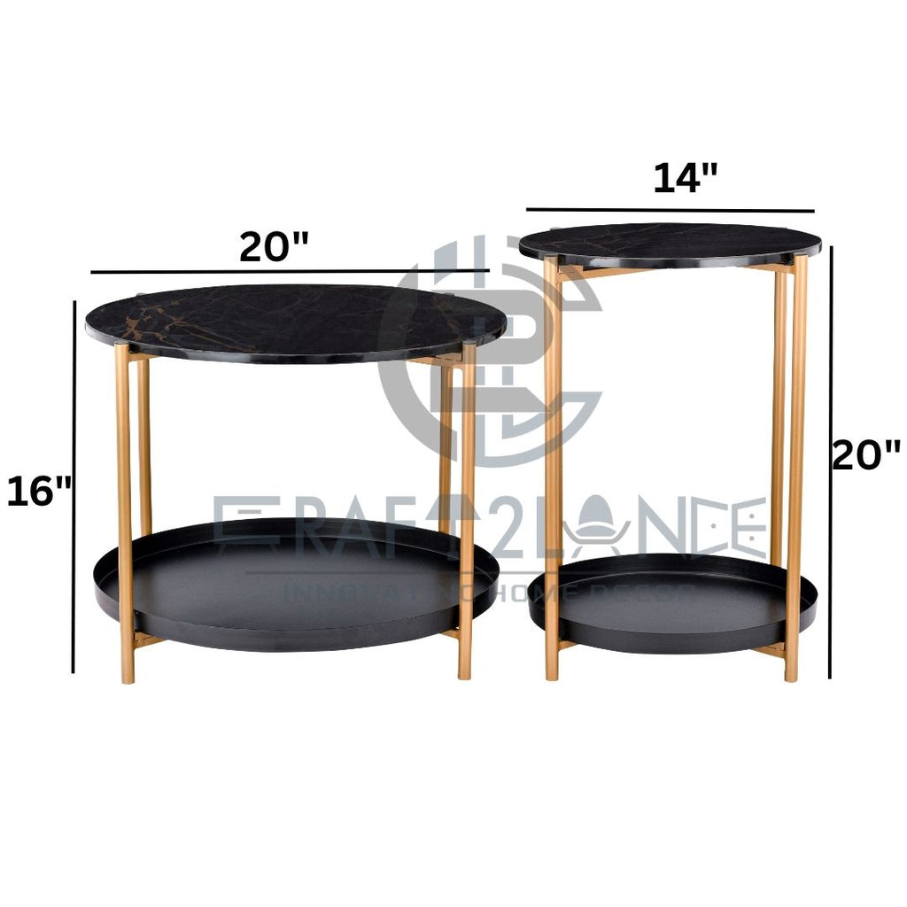 Opulent Metal Nesting Tables Set (Gold)