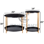 Opulent Metal Nesting Tables Set (Gold)