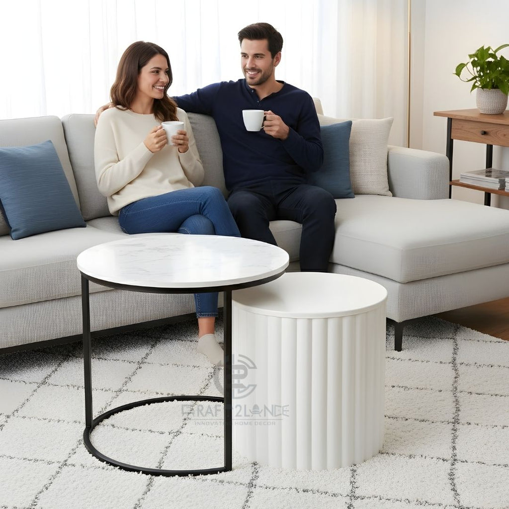 Noir Nesting Table Set (Black & White)