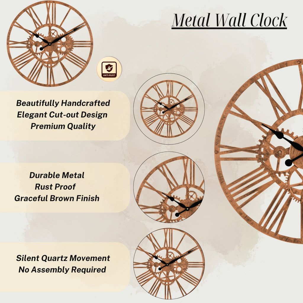 Rustic Charm Meets Modern Mechanics Wall Clock