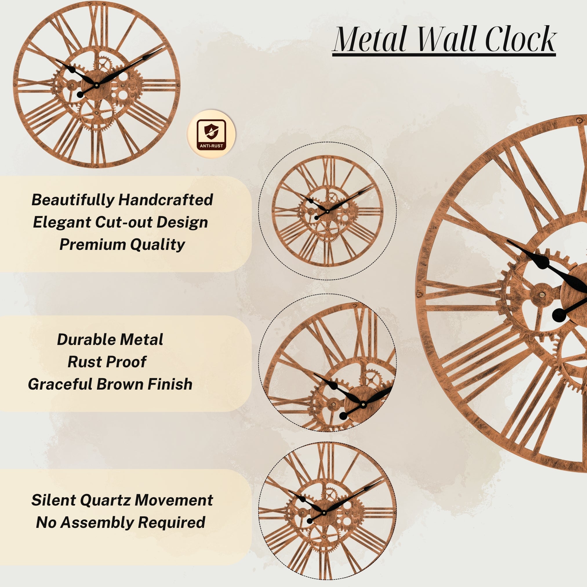 Rustic Charm Meets Modern Mechanics Wall Clock