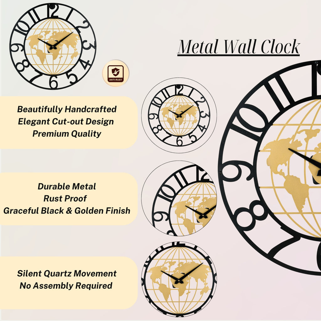 Golden Globe Wall Clock A Timeless Statement for Contemporary Interiors