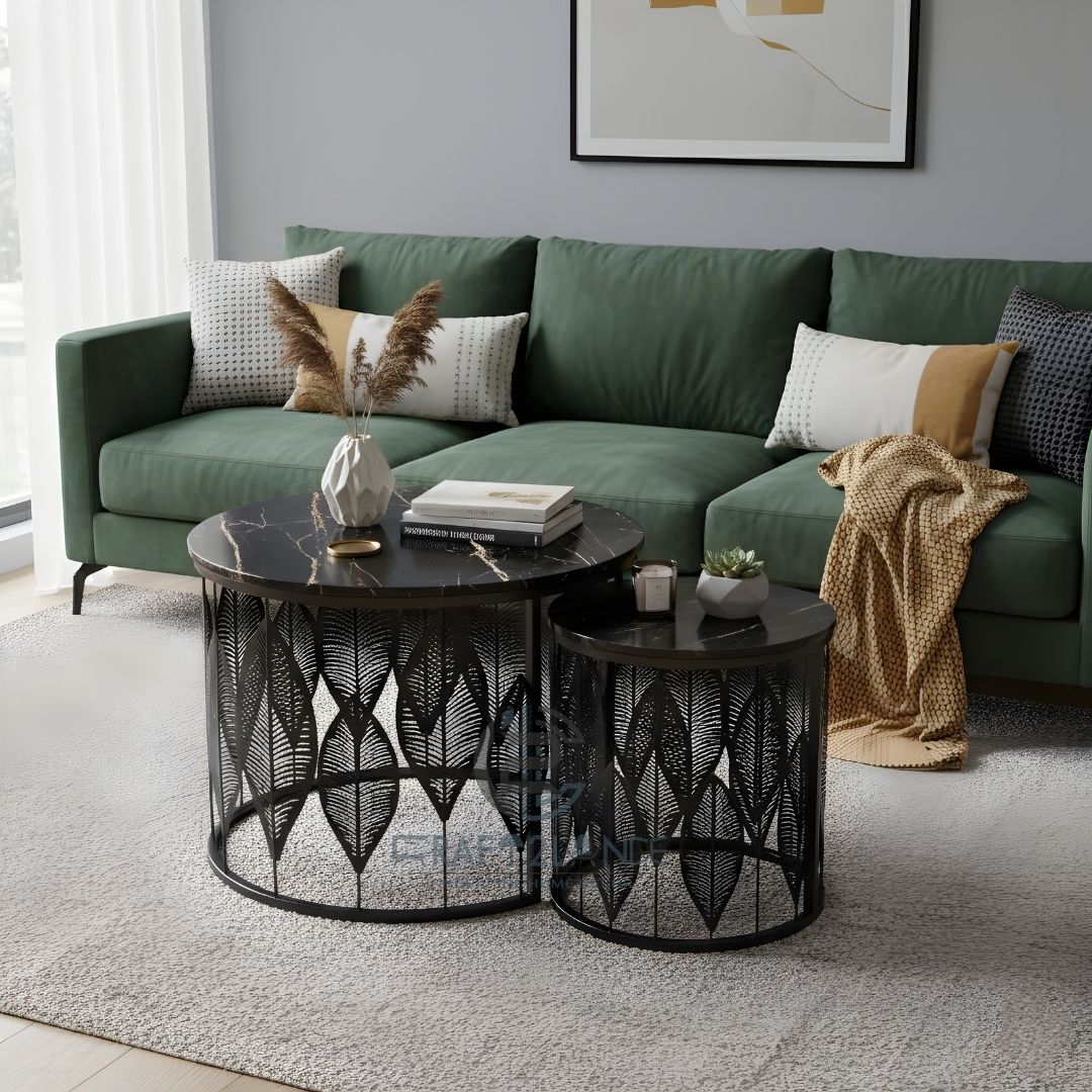 Luxe Botanical Nesting Tables(Black) | Craft2lance