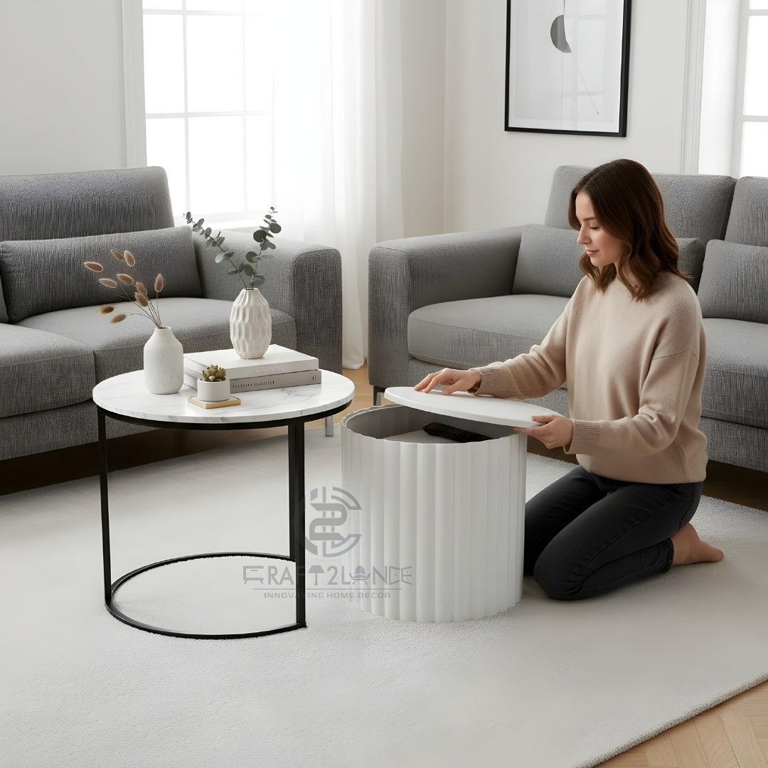 Noir Nesting Table Set (Black & White)