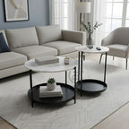 Opulent Metal Nesting Tables Set (Black)