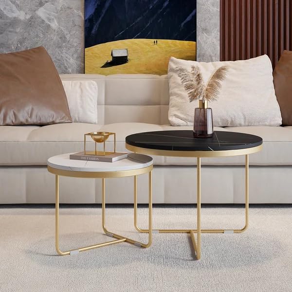 Luxe Duo - Gold Frame Nesting Coffee Tables | Craft2lance