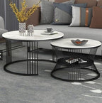 Pandora Nesting Coffee Table Set - Black Metal Frame | Craft2lance