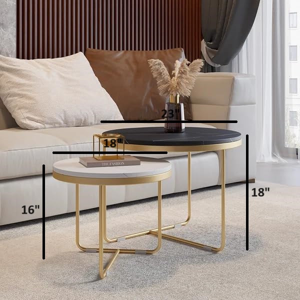 Luxe Duo - Gold Frame Nesting Coffee Tables | Craft2lance