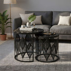 Luxe Botanical Nesting Tables(Black) | Craft2lance