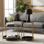 Opulent Metal Nesting Tables Set (Gold)