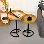 Premium Metal Side Table Set - Gold & Black Sleek Nesting Tables | Craft2lance