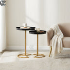Premium Metal Side Table Set - Black & Gold Nesting Tables | Craft2lance
