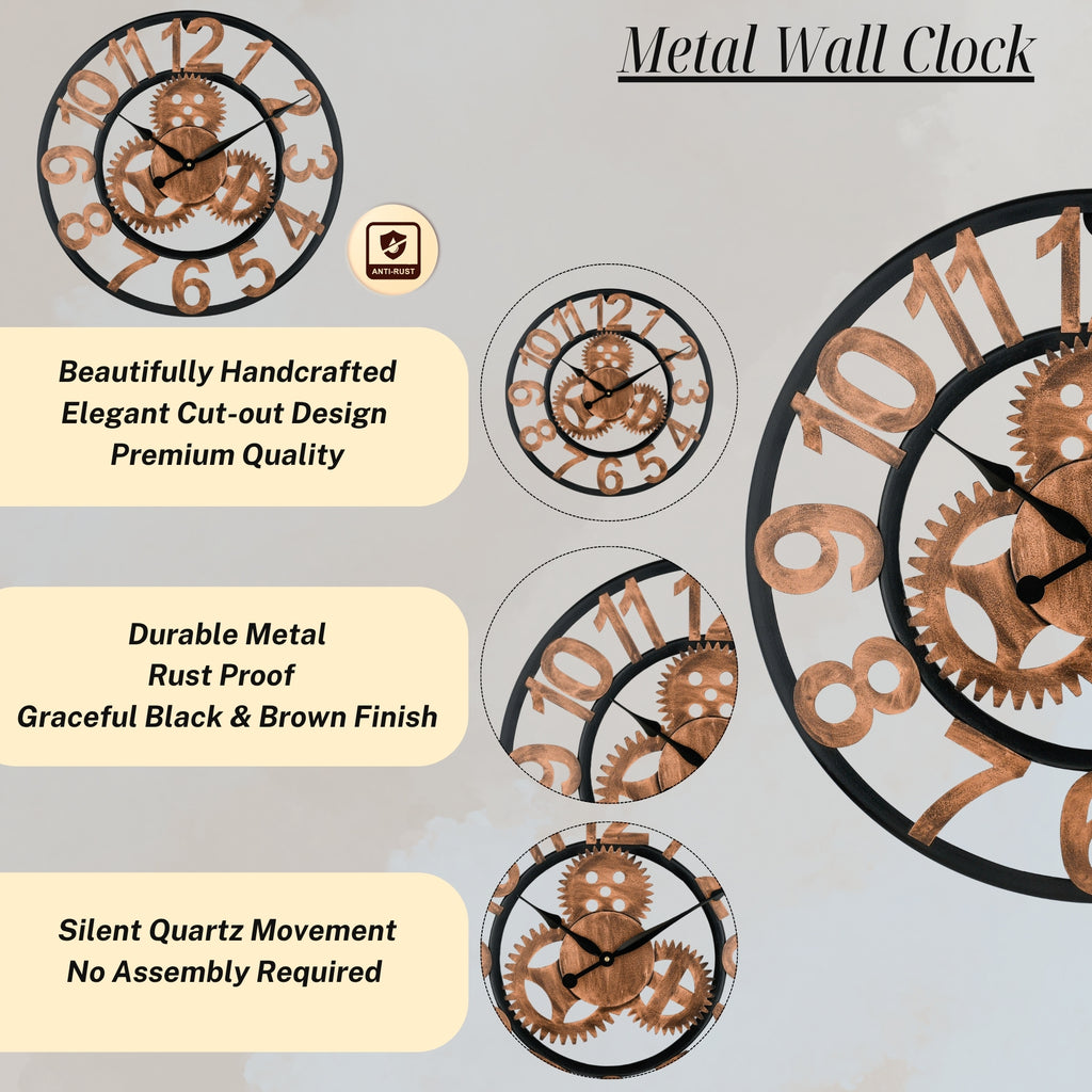 Industrial Gear Wall Clock A Bold Fusion of Style and Function