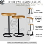 Premium Metal Side Table Set - Gold & Black Sleek Nesting Tables | Craft2lance