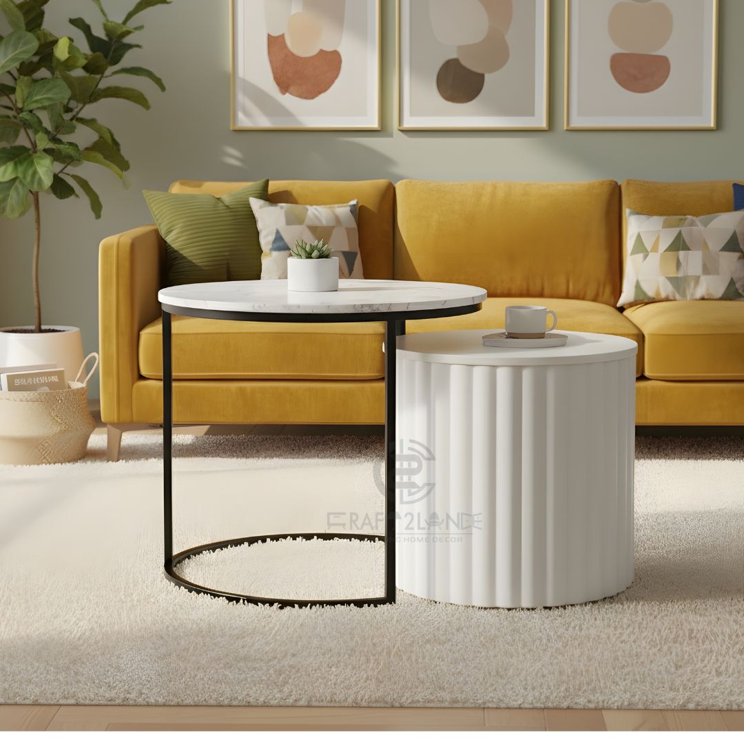 Noir Nesting Table Set (Black & White)