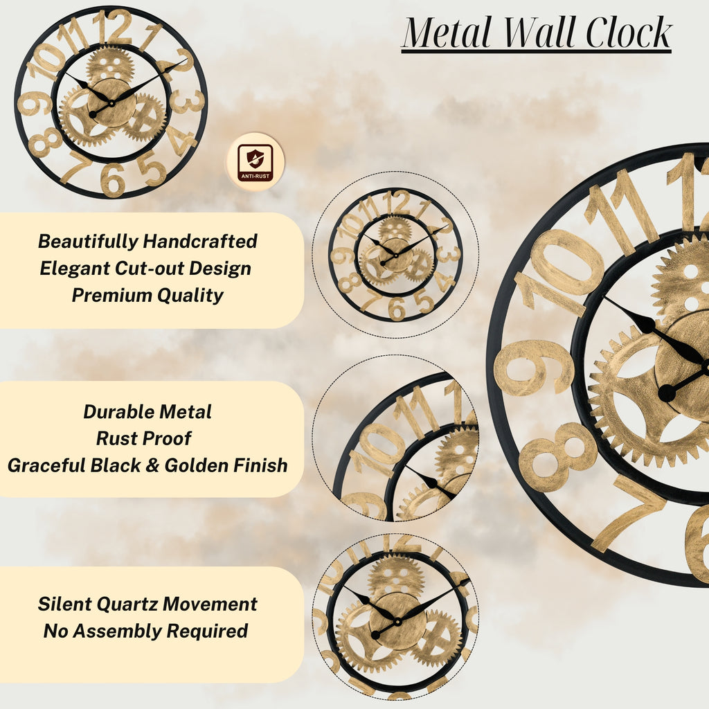 Luxury Gearwork Wall Clock Timeless Beauty with an Industrial Edge