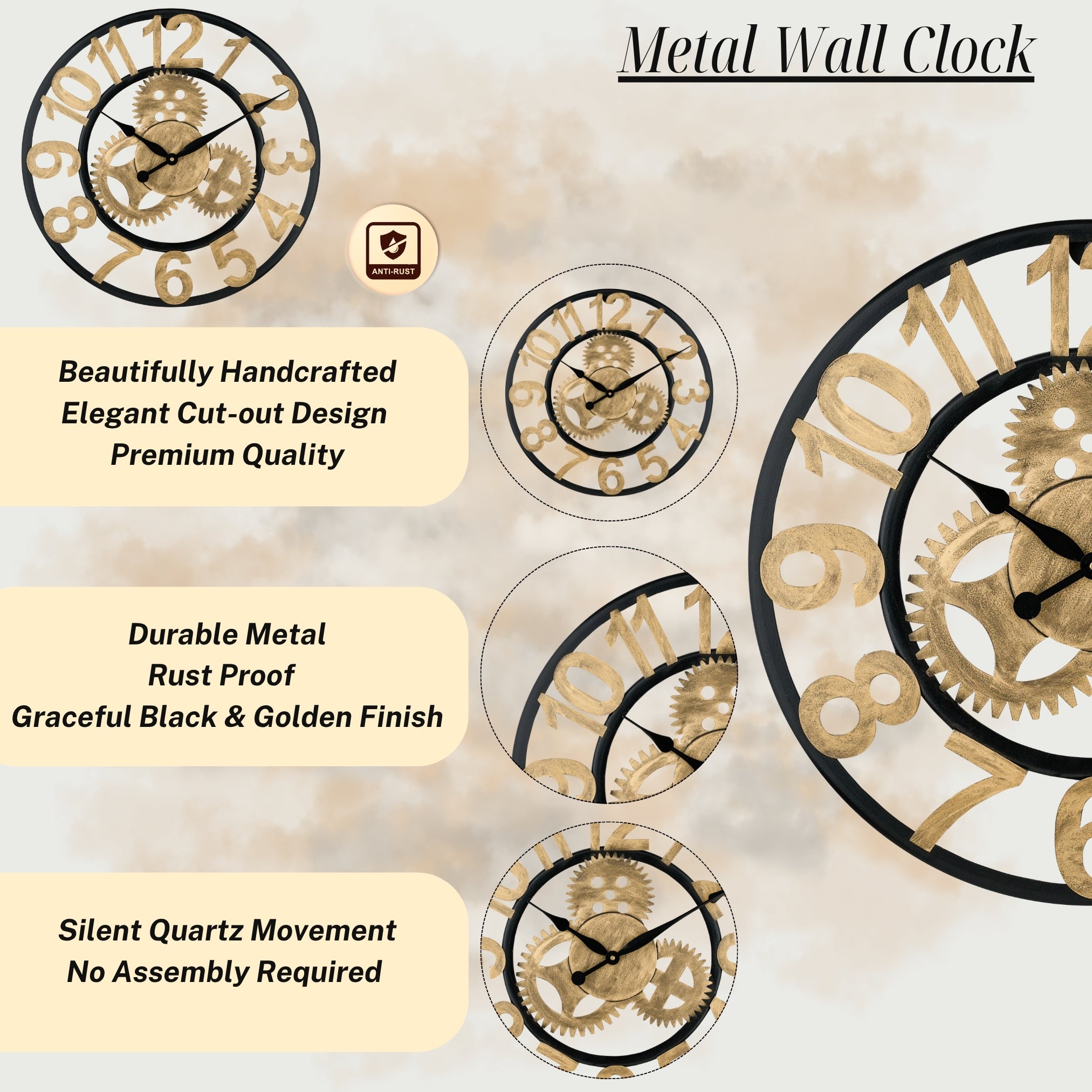 Luxury Gearwork Wall Clock Timeless Beauty with an Industrial Edge