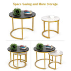 Day & Night Collection - Nesting Tables with Gold C-Frame