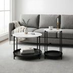 Opulent Metal Nesting Tables Set (Black)