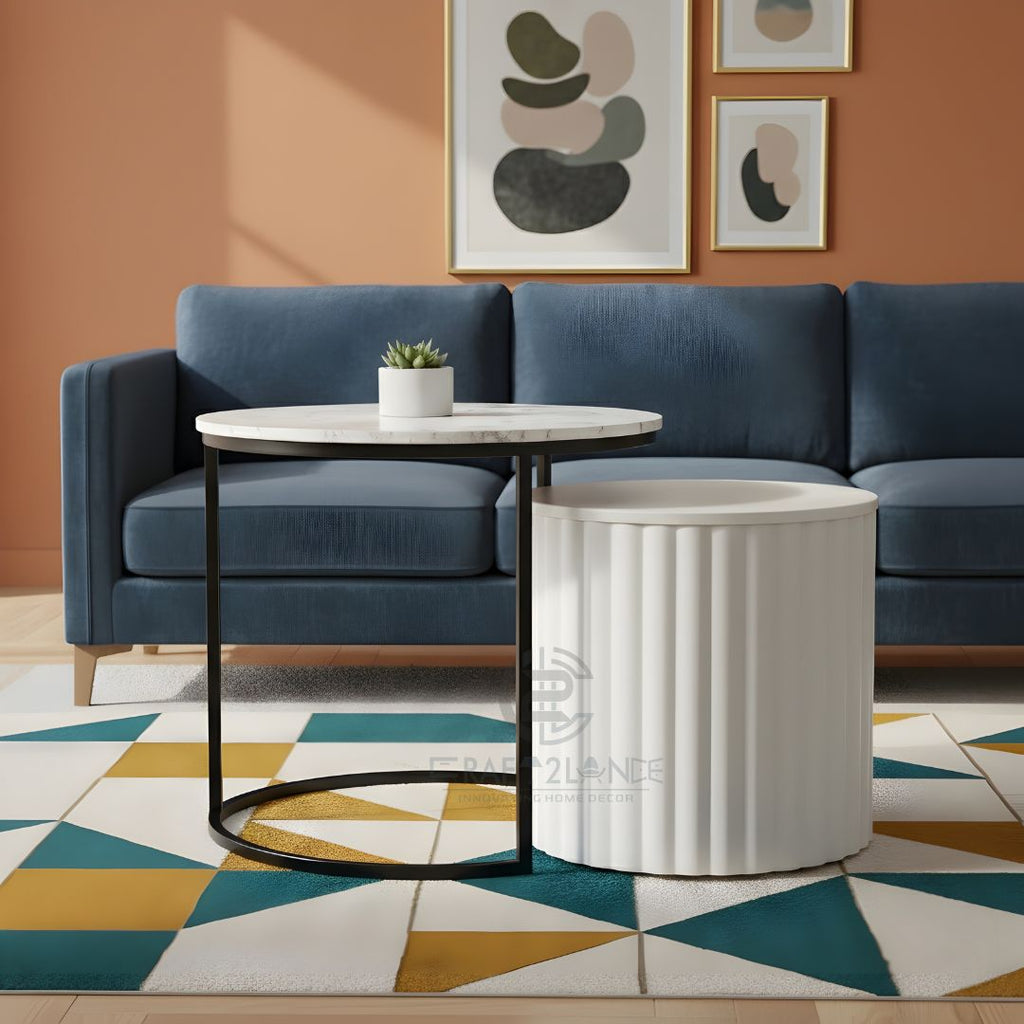 Noir Nesting Table Set (Black & White)