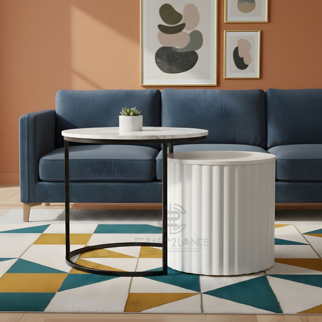 Noir Nesting Table Set (Black & White)