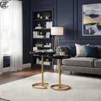 Premium Metal Side Table Set - Black & Gold Nesting Tables | Craft2lance
