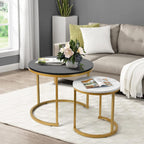 Day & Night Collection - Nesting Tables with Gold C-Frame