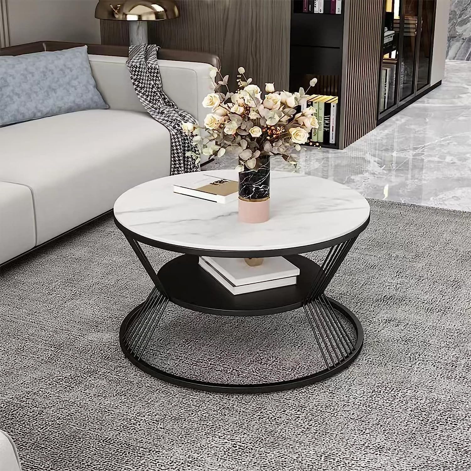 Pandora Nesting Coffee Table Set - Black Metal Frame | Craft2lance