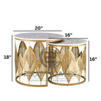 Luxe Botanical Nesting Tables(Gold & White) | Craft2lance