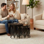 Luxe Botanical Nesting Tables(Black) | Craft2lance