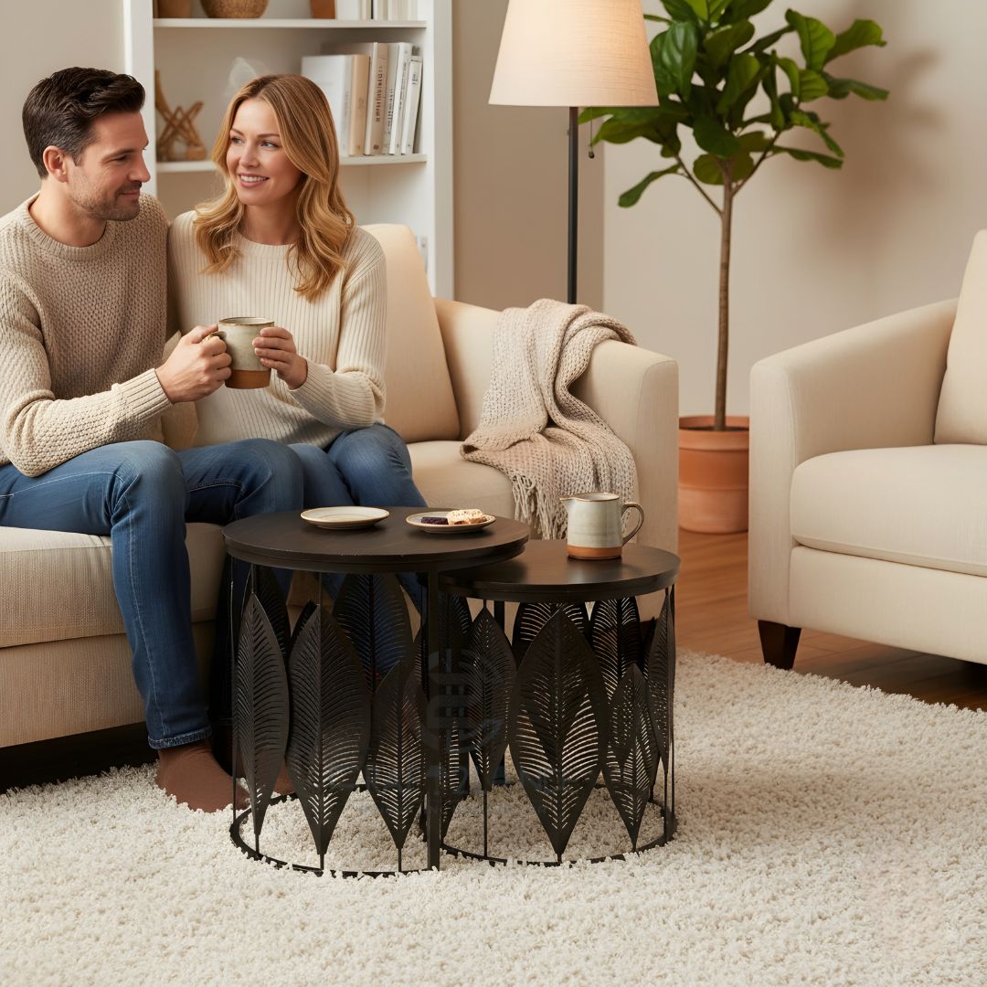 Luxe Botanical Nesting Tables(Black) | Craft2lance