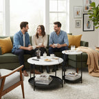 Opulent Metal Nesting Tables Set (Black)