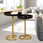 Premium Metal Side Table Set - Black & Gold Nesting Tables | Craft2lance