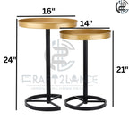 Premium Metal Side Table Set - Gold & Black Sleek Nesting Tables | Craft2lance