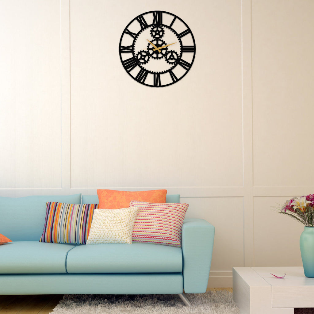 Industrial Gear Roman Wall Clock