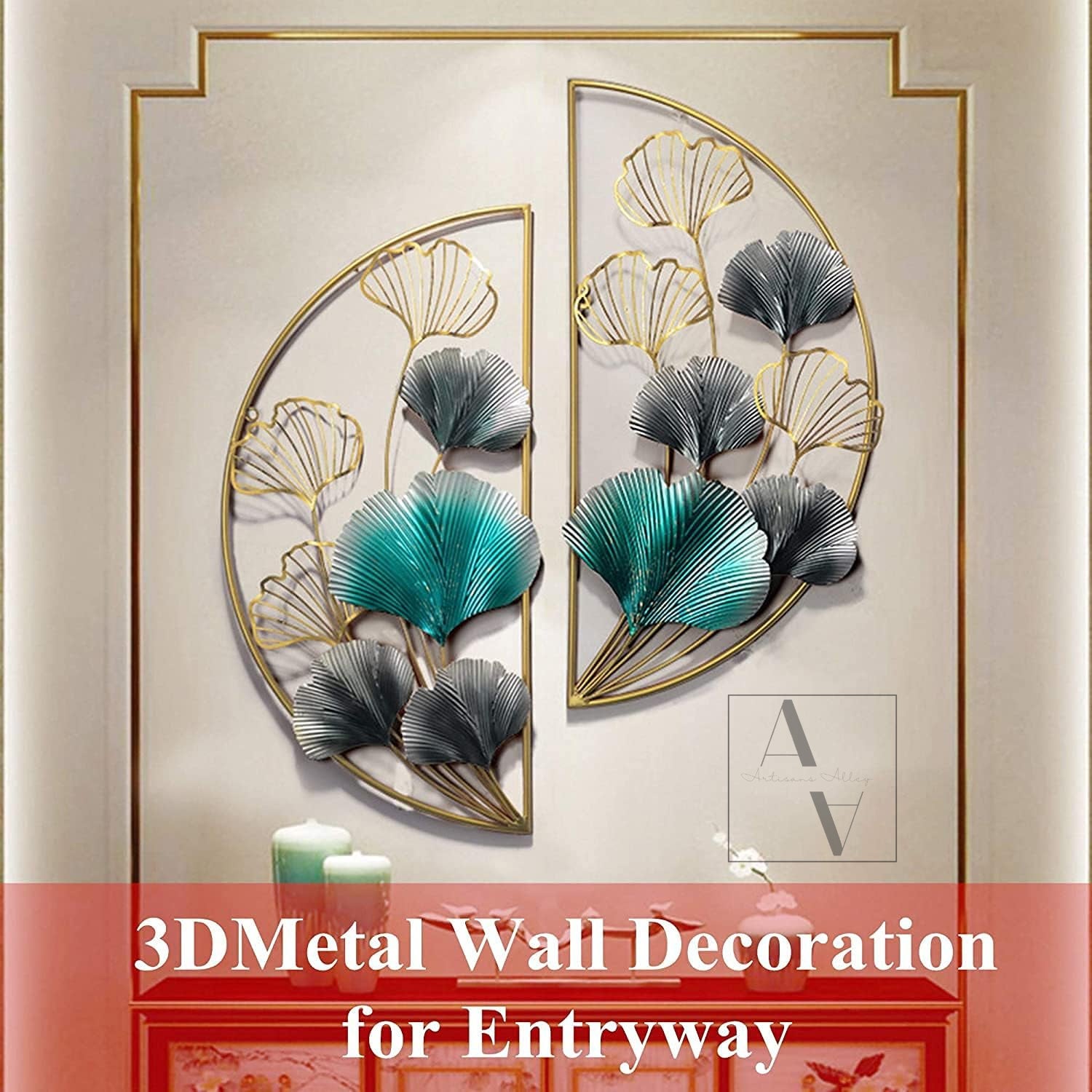 Gingko Leaves Double D Framed Set Of 2 Wall Art