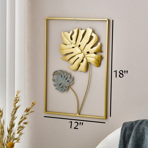 Big Monstera Set Of 3 Framed Metal Wall Art