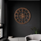 Rustic Compass Wall Clock